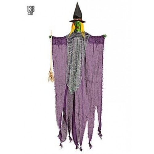 COLGANTE BRUJA CON ESCOBA 138CM