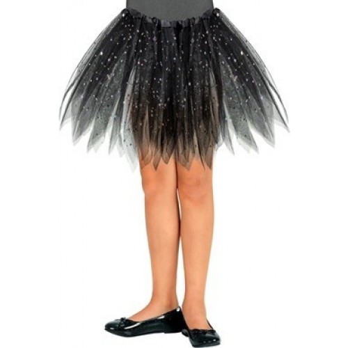 TUTU INFANTIL NEGRO BRILLANTE 30CM