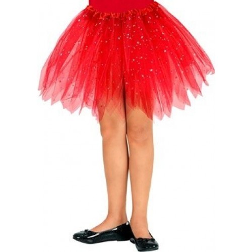 TUTU INFANTIL ROJO BRILLANTE 30CM