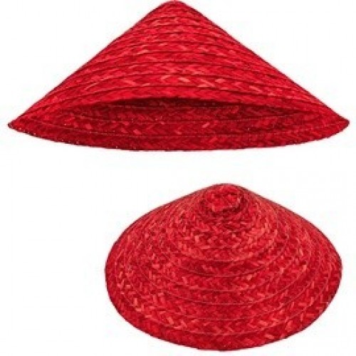   SOMBRERO VIETNAMITA PAJA ROJO