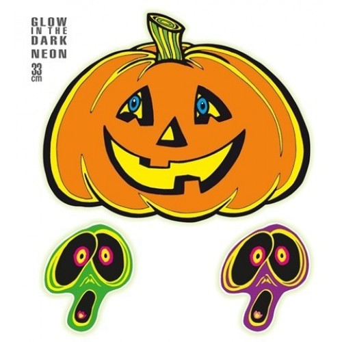 KIT 3/U DECO HALLOWEEN SURT FLUOR 33CM