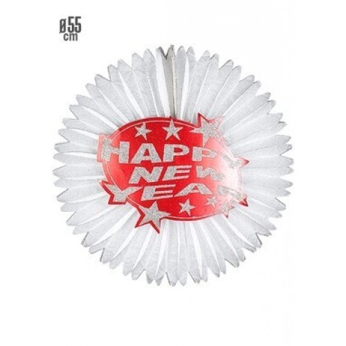 ABANICO CARTEL ROJO NEW YEAR 55CM