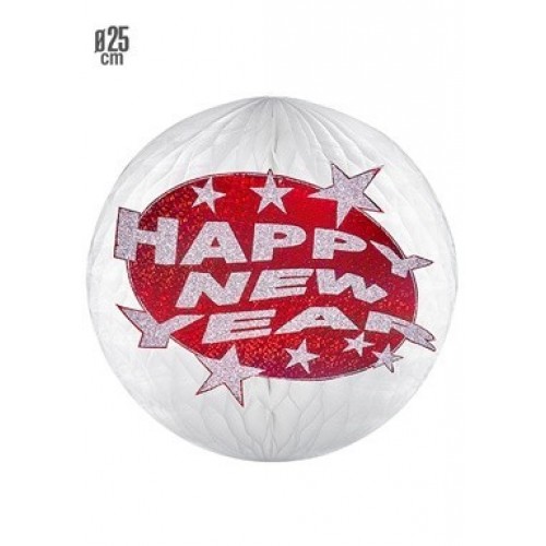 BOLA NIDO CARTEL ROJO NEW YEAR 25CM