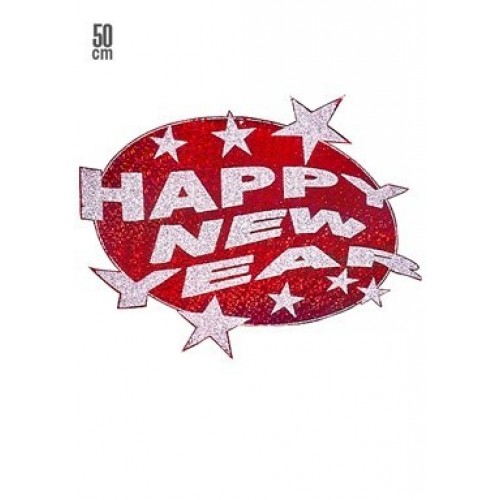 CARTEL HAPPY NEW YEARS ROJO 50CM