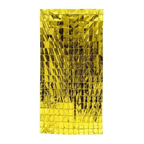   CORTINA METAL A CUADROS ORO 1X2MT