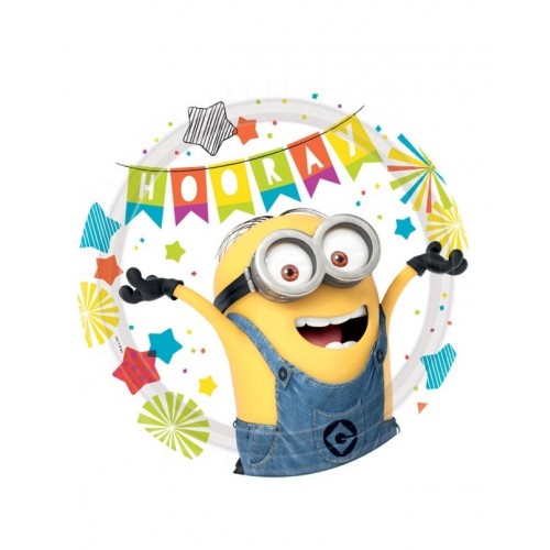   8 PLATOS CARTON MINION PARTY 23CM