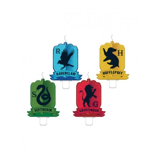   4 VELAS ESCUDOS HARRY POTTER 5CM