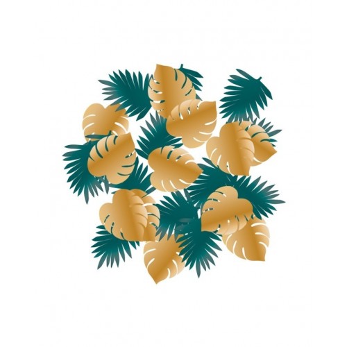 CONFETI METAL HOJAS TROPICAL 14G