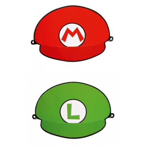   8 SOMBREROS CARTON SUPER MARIO