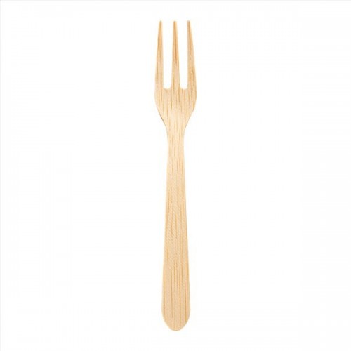 100 MINI TENEDORES BAMBU 9,5CM