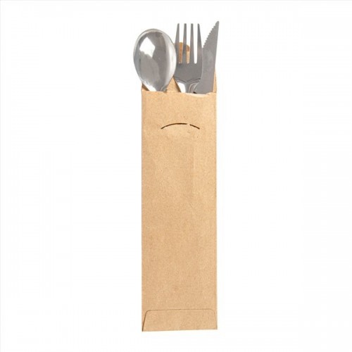 SET CUBIERTOS ENFUNDADOS PLATEADO 18CM