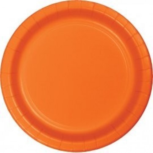   8 PLATOS CARTON NARANJA 18CM
