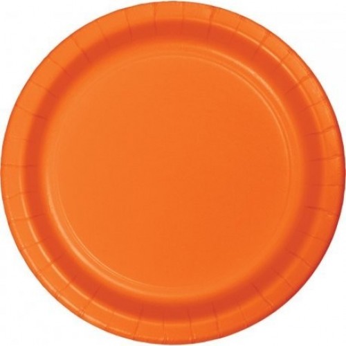   8 PLATOS CARTON NARANJA 23CM