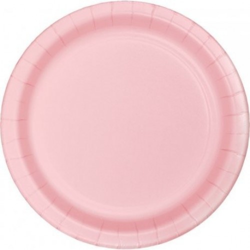   8 PLATOS CARTON ROSA 23CM