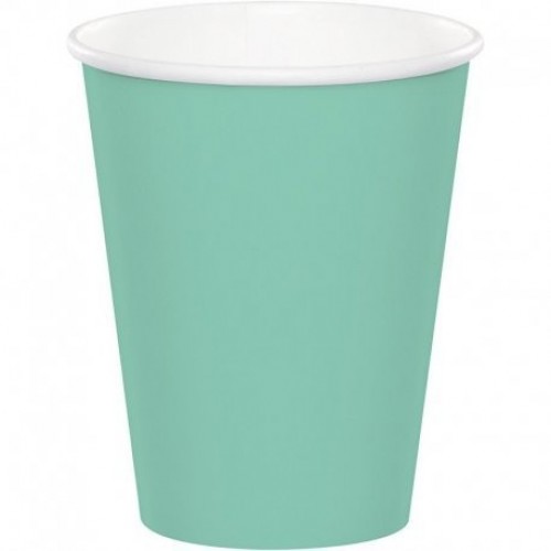   8 VASOS CARTON VERDE MENTA 250ML