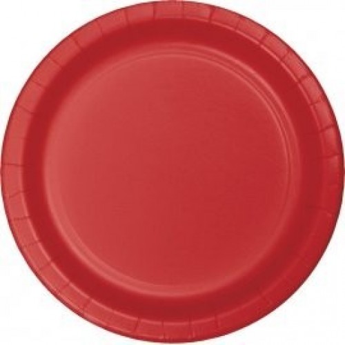   8 PLATOS CARTON ROJO 23CM