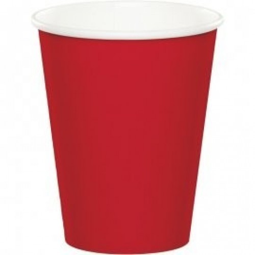   8 VASOS CARTON ROJO 250ML