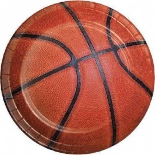   8 PLATOS CARTON BALONCESTO 23CM