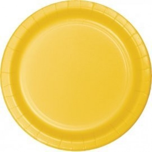   8 PLATOS CARTON AMARILLO 18CM