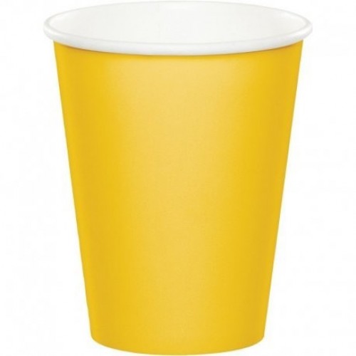   8 VASOS CARTON AMARILLO 250ML