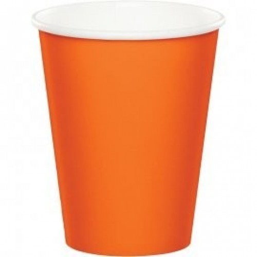   8 VASOS CARTON NARANJA 250ML