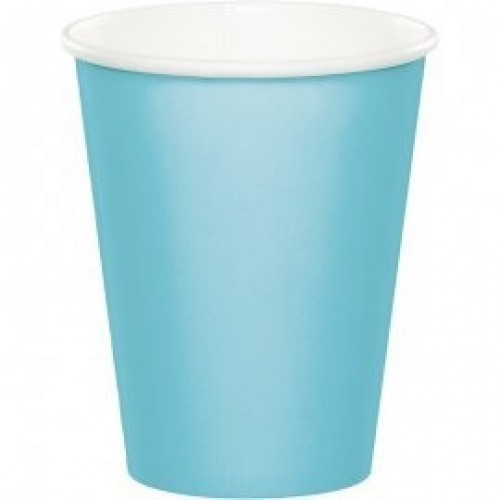   8 VASOS CARTON CELESTE 250ML