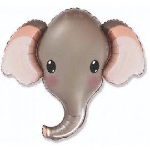 GLOBO 24" FOIL CABEZA  ELEFANTE GRIS