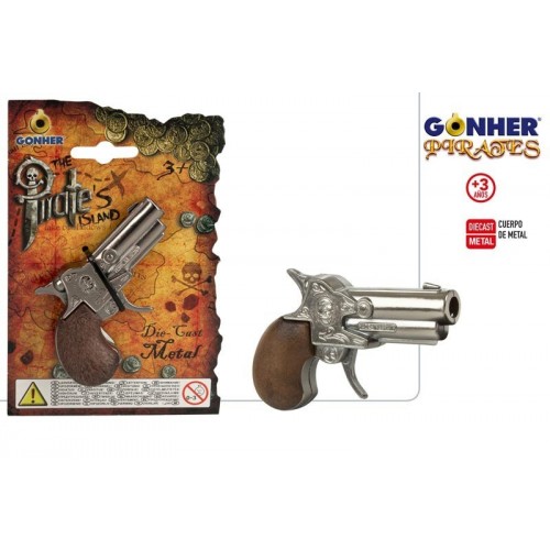 MINI PISTOLA PIRATA PLATEADA 8CM