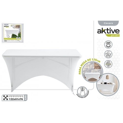 FUNDA MESA BLANCA 122X61X76 CM