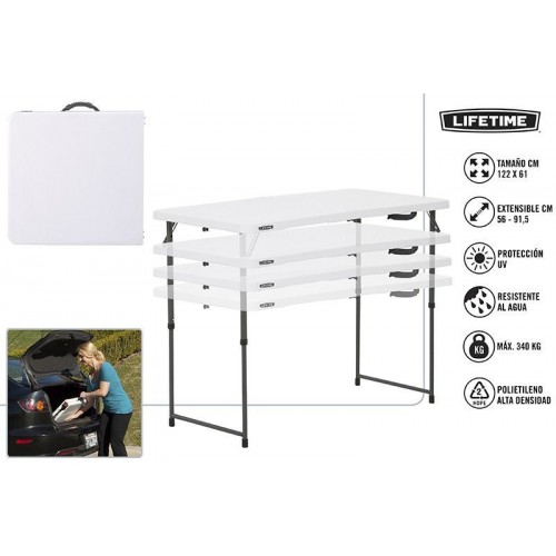 MESA PLEGABLE MALETIN 122X61X56/91,5 CMS