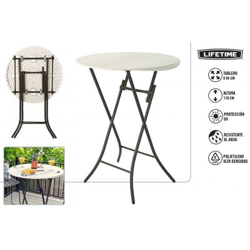 MESA ALTA COCTEL PLEGABLE 84XH110CM