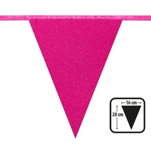  BANDERIN PAPEL GLITTER FUCSIA 6 MT