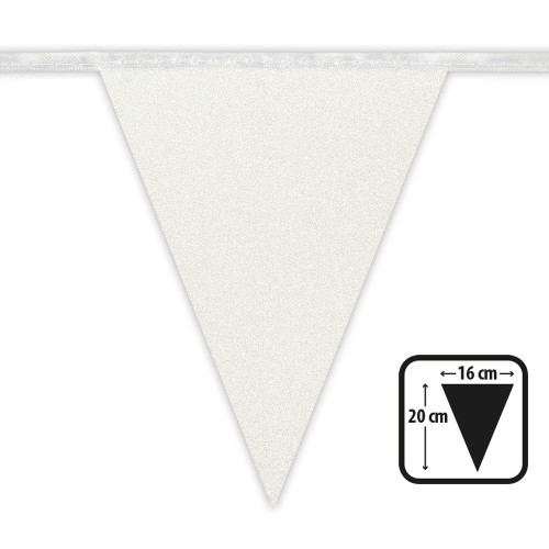   BANDERIN PAPEL GLITTER BLANCO 6MT