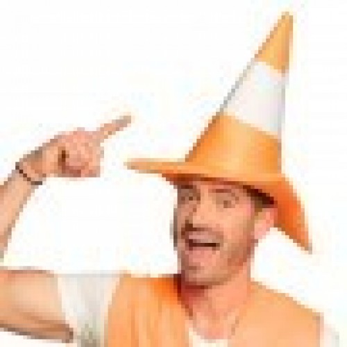 SOMBRERO FORMA CONO NARANJA