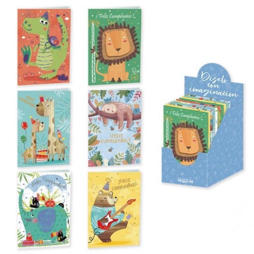 TARJETA POSTAL INFANTIL ANIMALES  