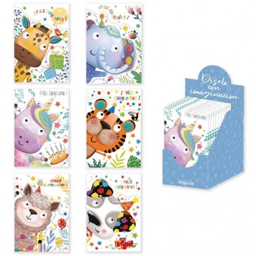 TARJETA POSTAL INFANTIL ANIMALES  