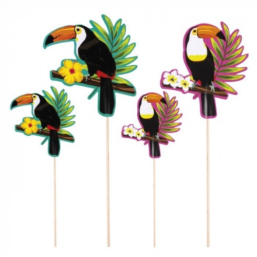 SET 4 PICK COCTELERIA TUCAN 18/25CM