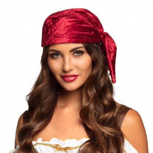 CASQUETE TERCIOPELO ROJO PIRATA
