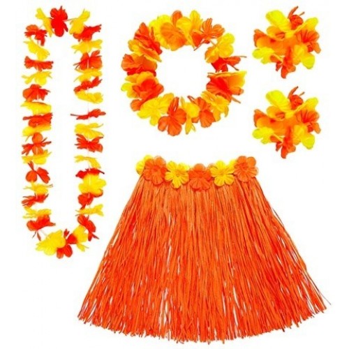 SET 5 PIEZA HAWAIANA NARANJA