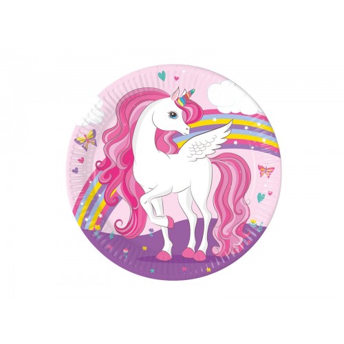   8 PLATOS UNICORNIO 23CM