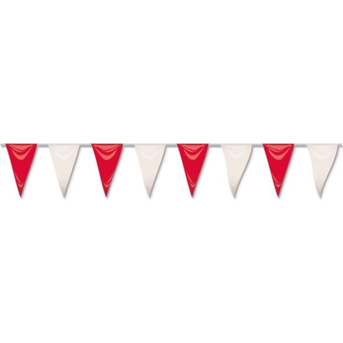 BANDERIN TRIANG. BICOLOR ROJO/BLANCO 50M