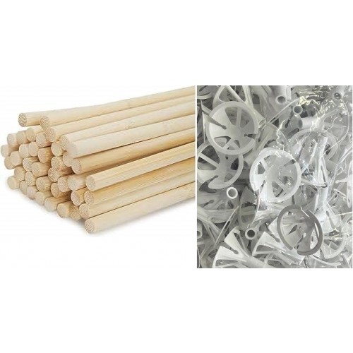 100 VARILLAS BAMBU SOPORTES GLOBOS