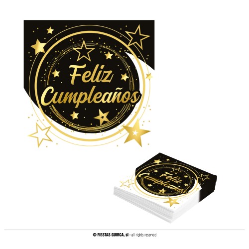   12 SERVILLETAS F.CUMPLEAÑOS 33CM