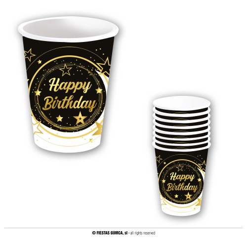   6 VASOS HAPPY BIRHDAY 240ML