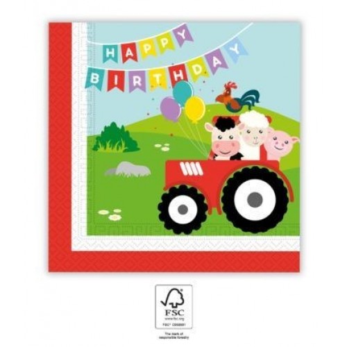   20 SERVILLETA ANIMAL GRANJA 33CM