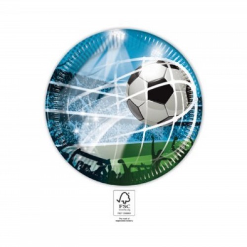   8 PLATOS CARTON FUTBOL 23CM