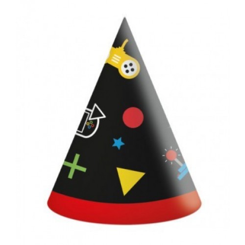   6 SOMBREROS CONO VIDEOJUEGOS