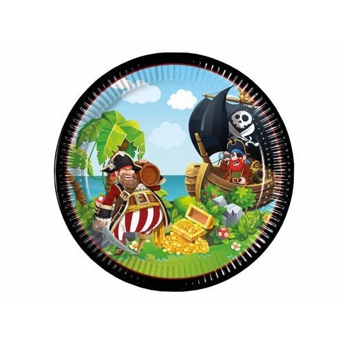   8 PLATOS CARTON PIRATAS 23CM