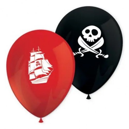   8 GLOBOS 11"LATEX PIRATAS