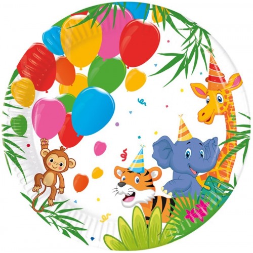   8 PLATOS ANIMALES JUNGLA 23CM